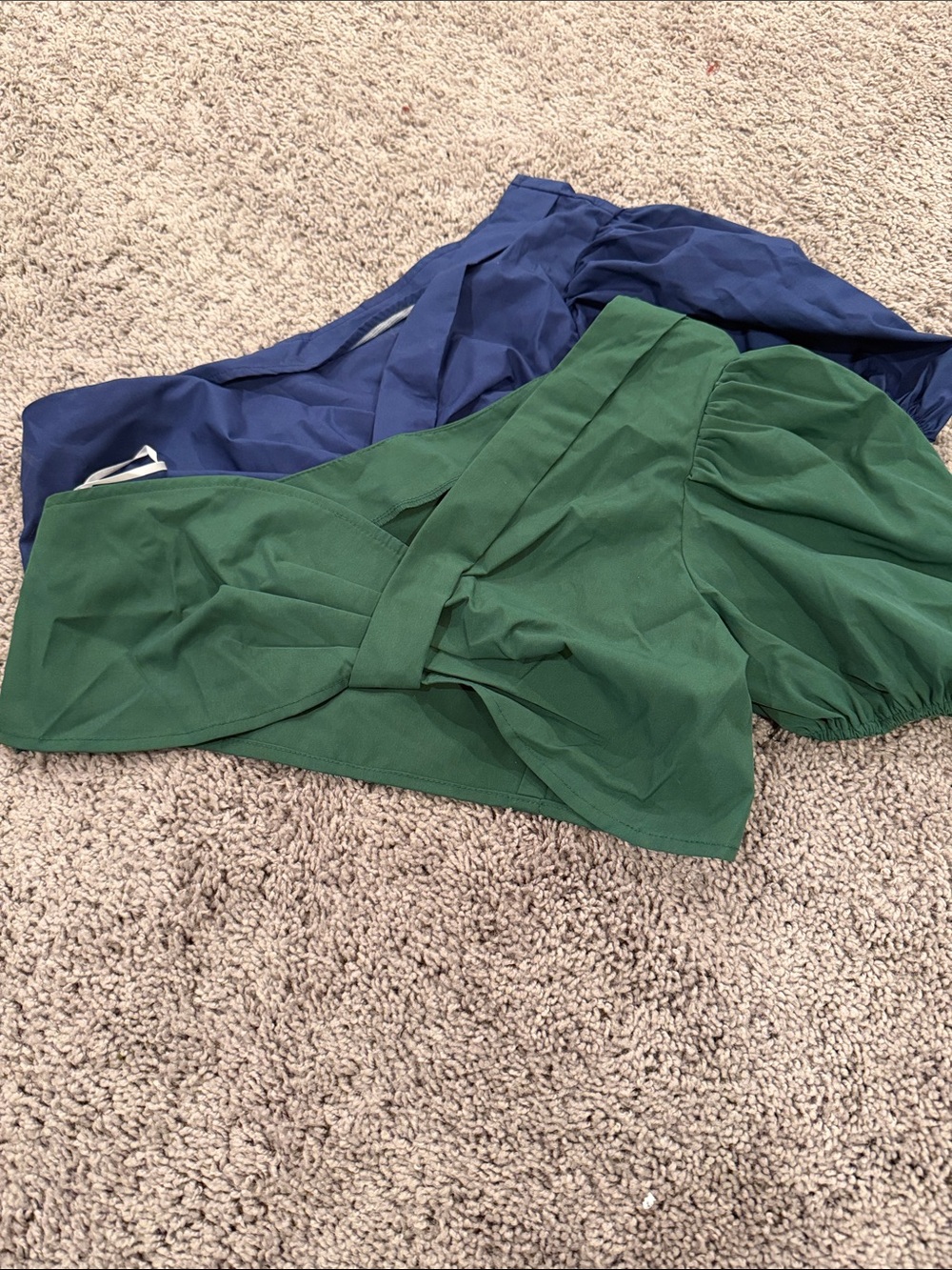 SHEIN Green and Blue Crop Tops - Sleeveless Tie Front lot 2